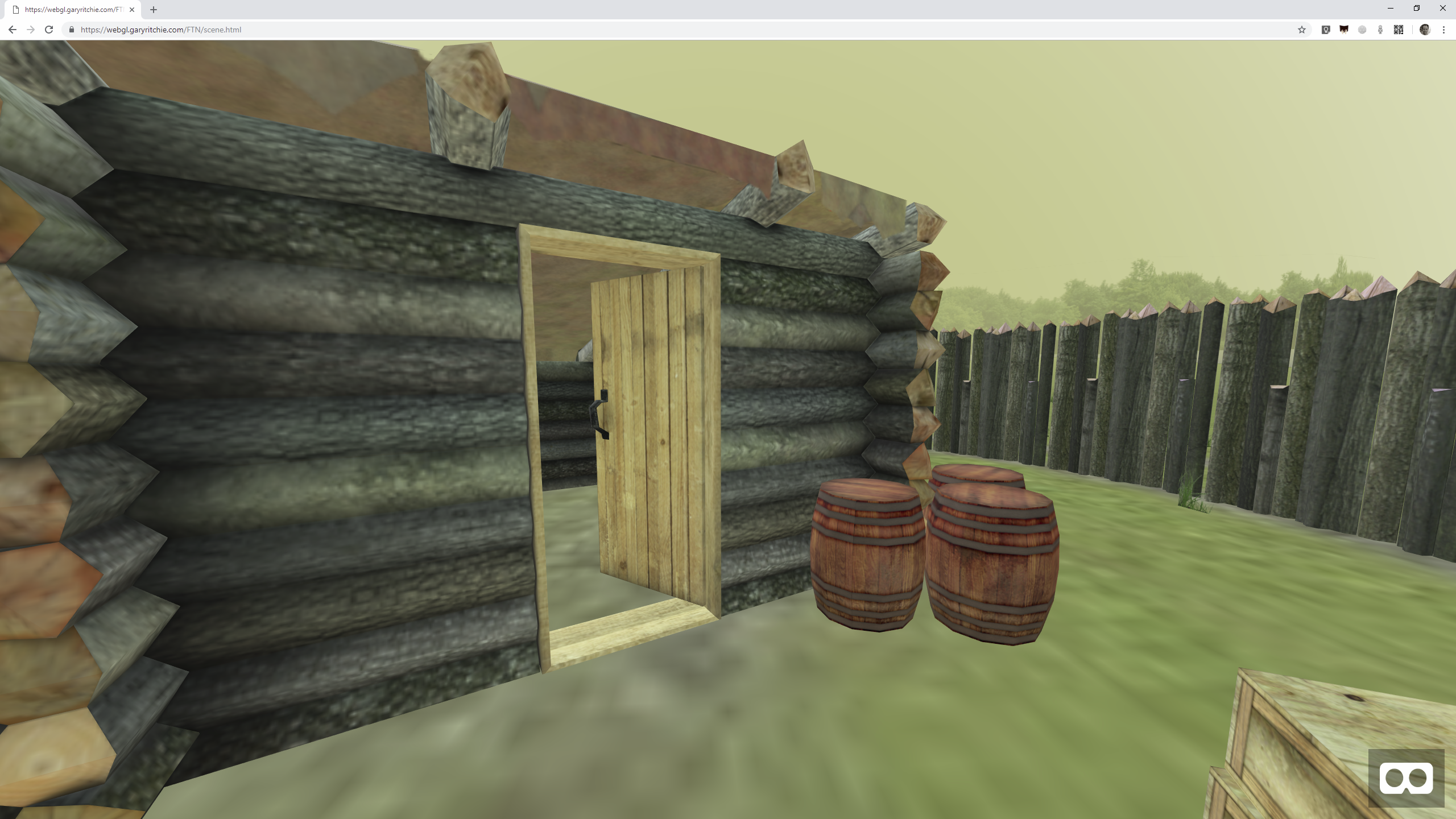 Cabin within Fort Necessity's stockade wall.